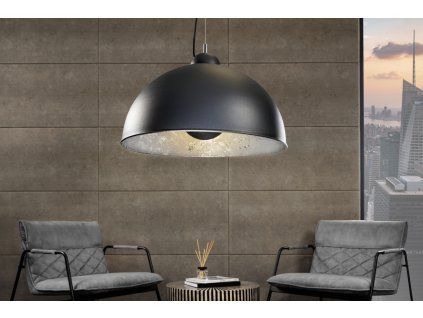 Industriální závěsné svítidlo Studio černé/stříbrné