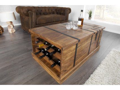 Luxusní koloniální stolek s barem Bodega 100cm palisandr