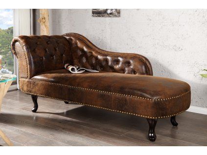 Luxusní lenoška Chesterfield 170 cm antická hnědá