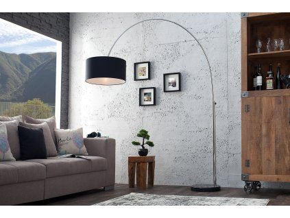 Moderní stojací lampa Big Bow 180cm černá