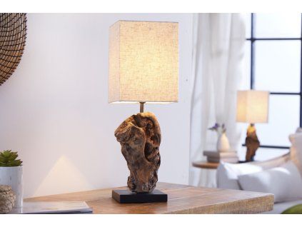 Designová stlolní lampa z masivního dřeva