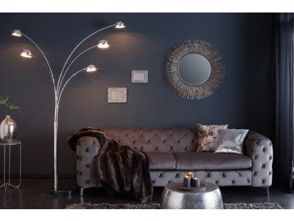 Moderní stojací lampa Five Lights 200cm chrom