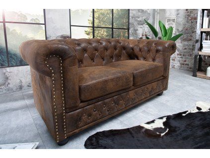 Luxusní pohovka Chesterfield 2 hnědá 150 cm