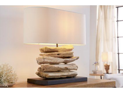 Moderní stolní lampa Riverine 55cm přírodní