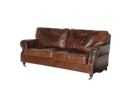 Stylová vintage kožená pohovka CUERO 3 (205cm)