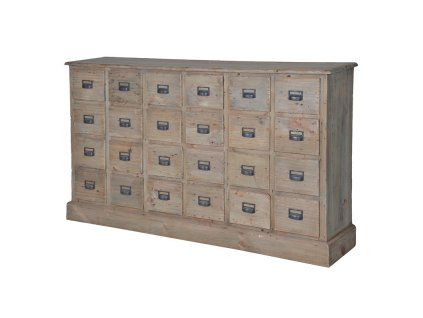 Masivní komoda Rustic s 24 zásuvkami