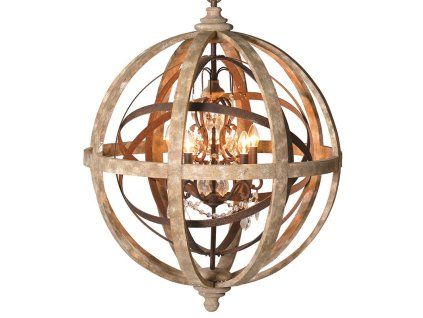 Luxusní kovový lustr Globe 78cm s krystaly