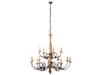Dřevěný rustikální lustr Encrypto 112cm
