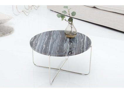 Konferenční stolek Marble 62 cm šedý mramor
