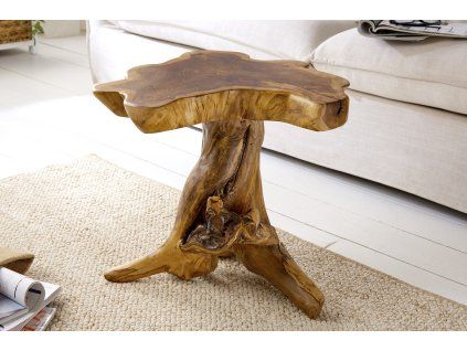 Odkládací stolek Root 40 cm masiv teak přírodní design