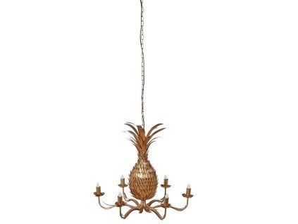 Stylový lustr Gold Pineapple 69cm