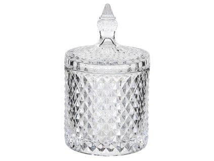 Luxusní cukřenka/nádoba Caroline 18cm z broušeného skla