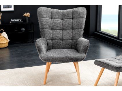 Designové retro křeslo Scandinavia šedé