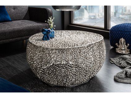 Designový konferenční stolek Esme 80 cm stříbrná