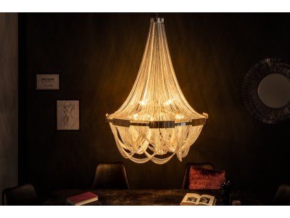 Luxusní řetízkový lustr Glaure II 70cm stříbrná