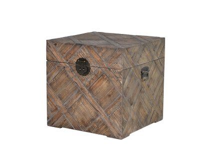 Stylová krychlová truhla Effect Wood 49cm