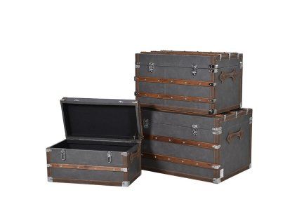 Set tří stylových truhlic Glada šedá