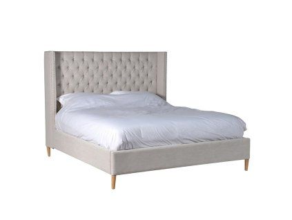 Stylová manželská postel Beige Button 180x200cm čalouněná