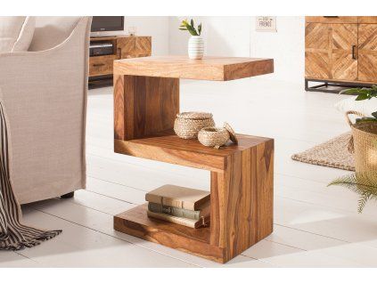 Designový stolek S 60 cm palisandr masivní dřevo