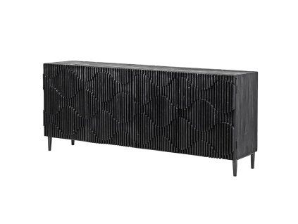 Luxusní černý příborník Ripple Effect 200cm