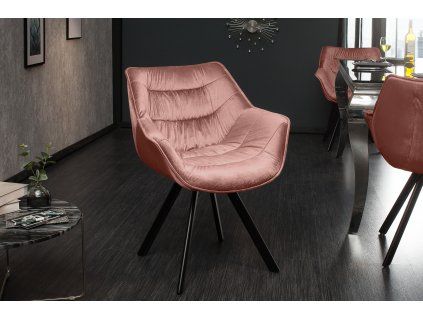Stylová retro židle Dutch starorůžová