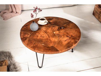 Konferenční stolek Mosaik Teak 70 cm masiv