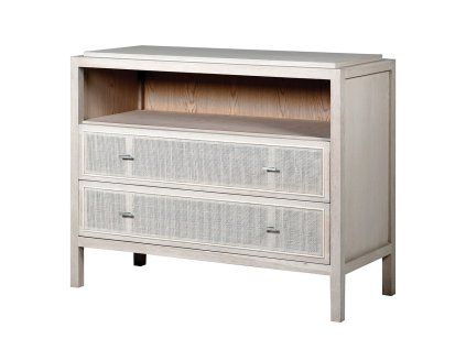 Stylová Provence komoda White Wash Rattan 120cm