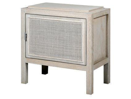 Stylový Provence noční stolek White Wash Rattan levý