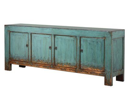 Orientální příborník Hue Antique Turquoise 225cm tyrkys