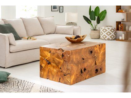 Masivní konferenční stolek Woody 90 cm teak