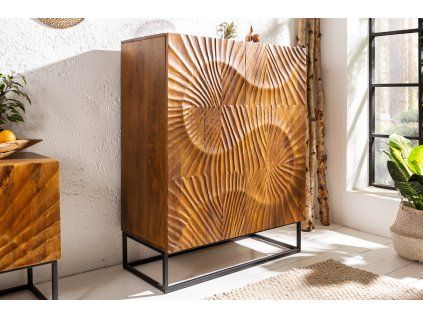 Designový vysoký příborník Cobra 120 cm mango