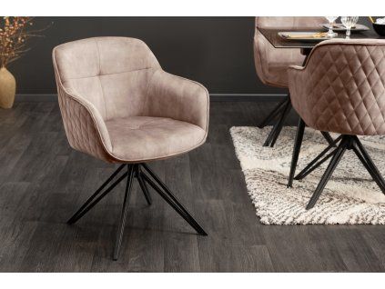 Designová otáčecí židle Claudia greige