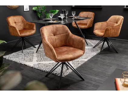Designová otáčecí židle Claudia hnědáDesignová otáčecí židle Claudia hnědá