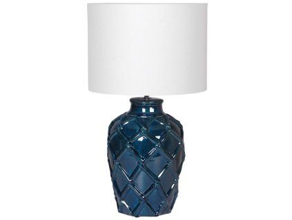 Stylová keramická stolní lampa Deep Blue Rope 62cm