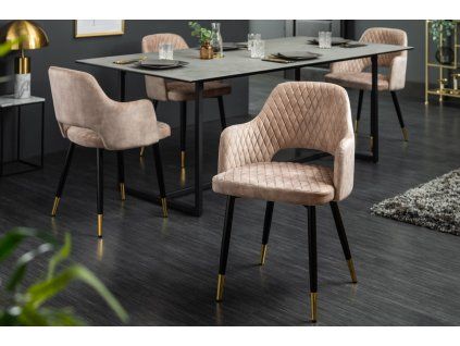 Designová židle Patty greige samet
