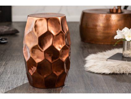 Příruční stolek Marrin 30 cm měděné provedení kov