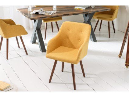 Designová retro židle Scandinavia žlutá
