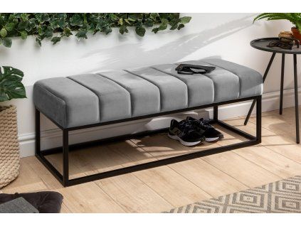 Designová čalouněná lavice Beauty 110cm stříbrný samet