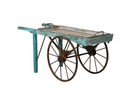 Stylový vintage servírovací stolek Blue Cart 145cm