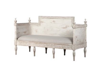 Antická bílá lavice Toulouse 175cm vintage patina