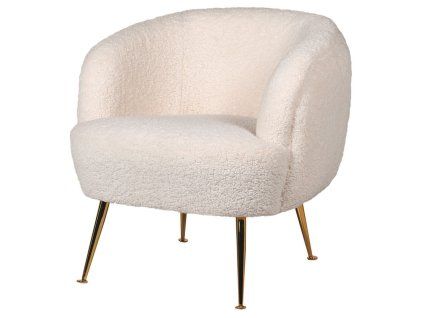 Designové "huňaté"  křeslo Merino Club bílé