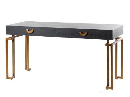 Luxusní psací stůl Ximena 150cm v Art-Deco stylu černý