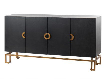 Luxusní příborník Ximena 152cm v Art-Deco stylu černá