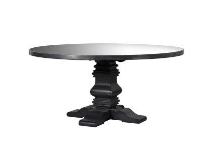 Luxusní kulatý jídelní stůl Glori 182cm se zrcadlovou deskou