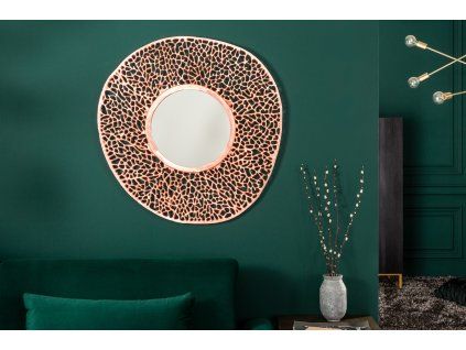 Designové nástěnné zrcadlo Leaf 110cm měď