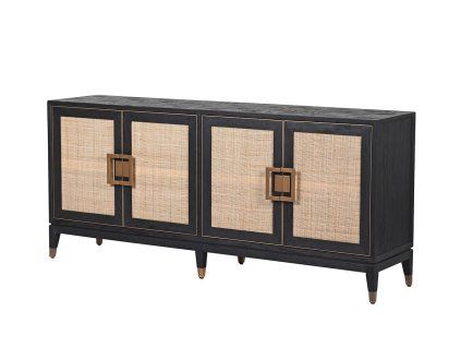 Luxusní dýhovaný příborník Ebony 193cm černý