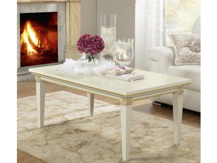 Klasický konferenční stolek Sophia 120×70 cm bílý