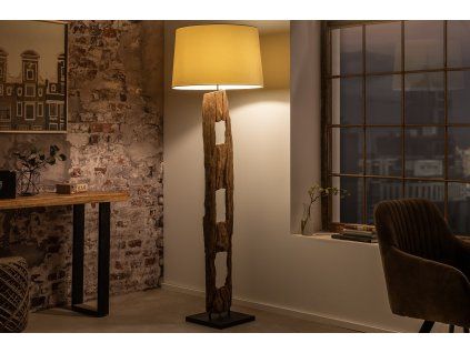 Stylová přírodní stojací lampa Barracuda 177cm bílá