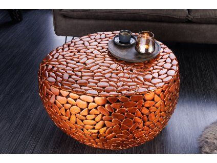 Designový konferenční stolek Stoneridge 72cm měď