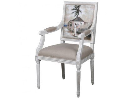86992 2 stylova zidle palm scene s rucni malbou